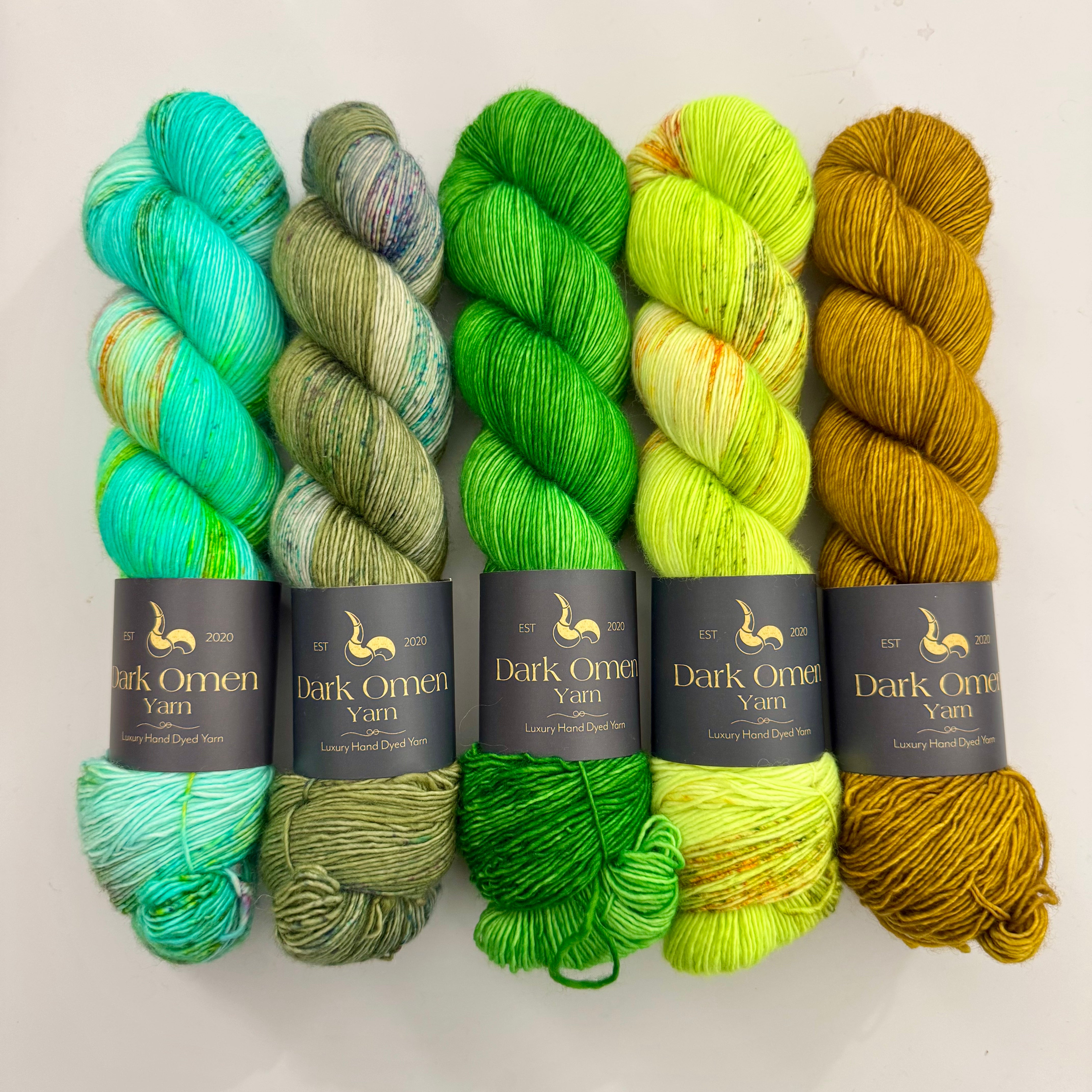 Kit: Merino Singles - 5 skeins (green)
