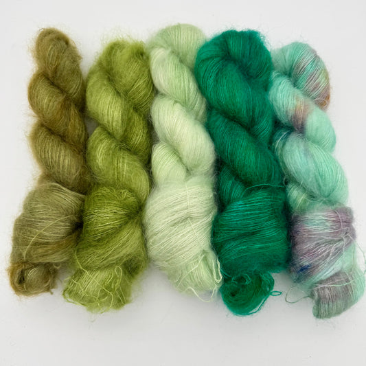 Fluffy Bundle: Green Fun (5 skeins)